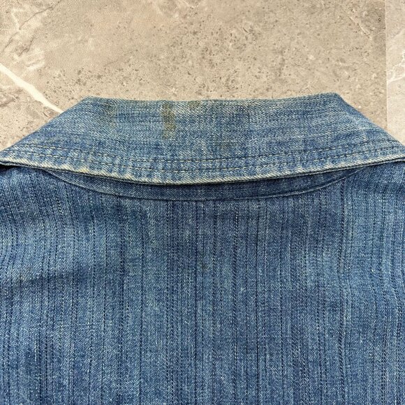 70S VINTAGE WRANGLER JEAN JACKET MENS LARGE BLUE DENIM WESTERN WORKWEAR - Picture 10 of 12